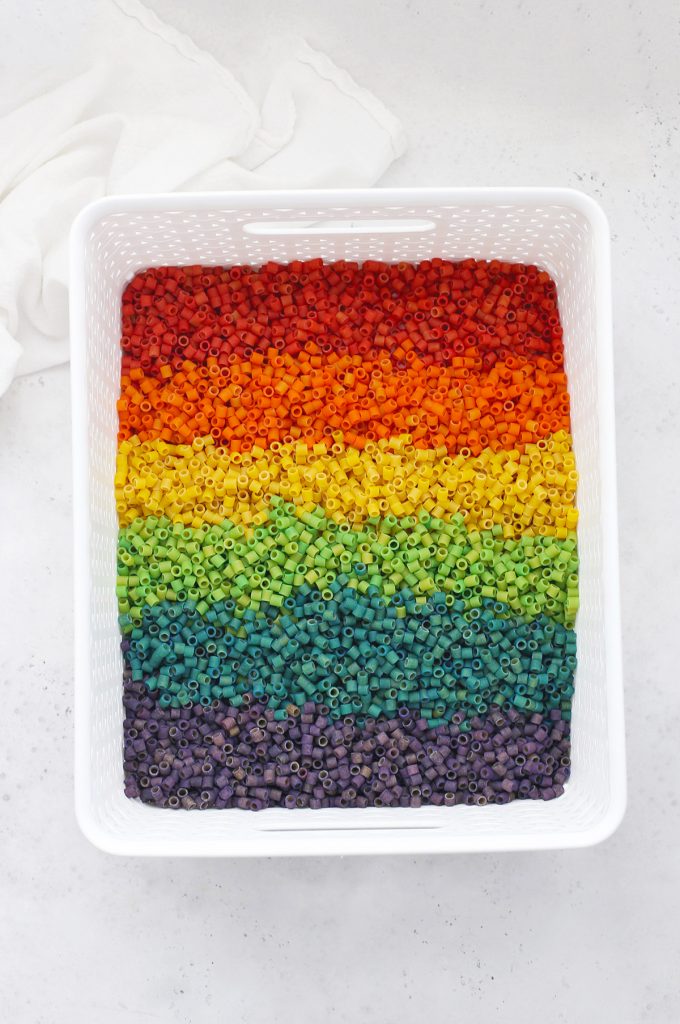 How to Make Rainbow Pasta for Sensory Play • One Lovely Life