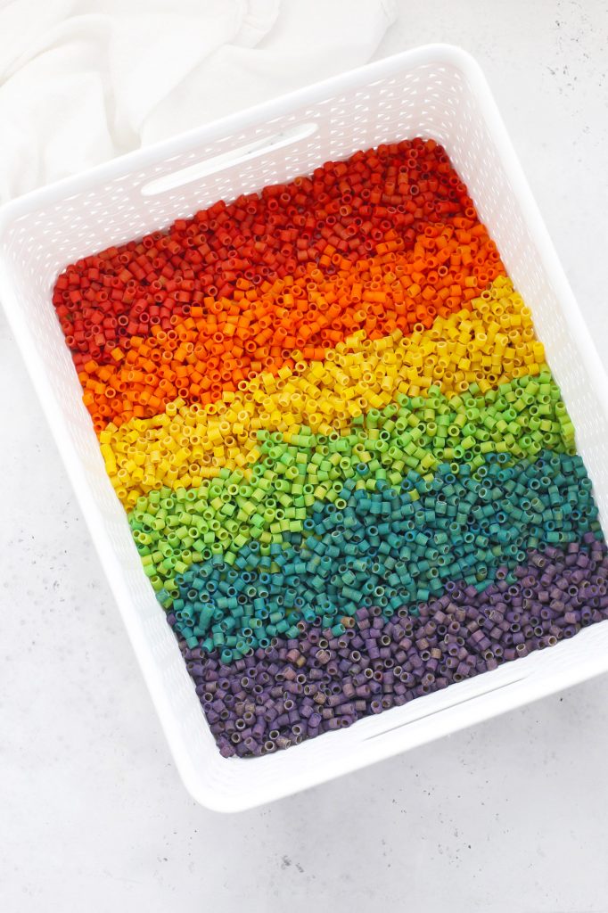 How to Make Rainbow Pasta for Sensory Play • One Lovely Life
