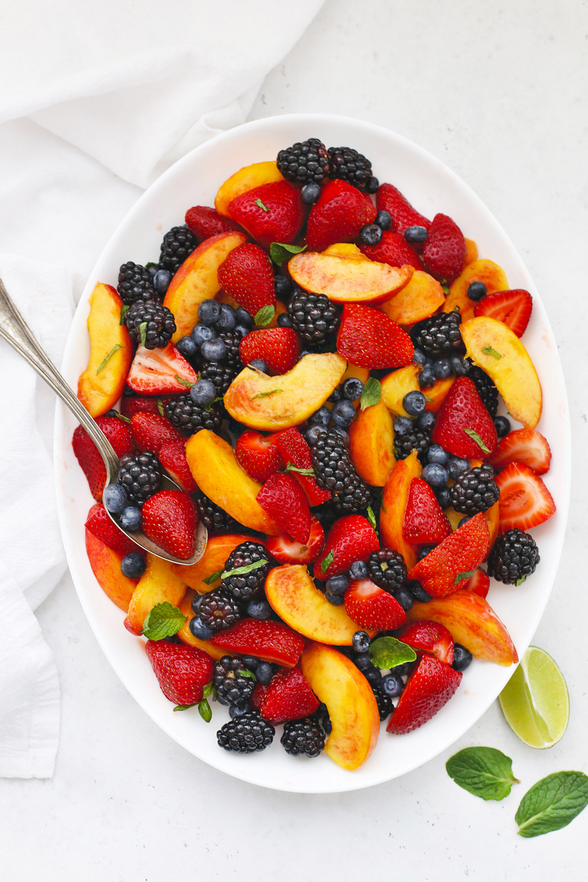 Peach Berry Fruit Salad from One Lovely Life