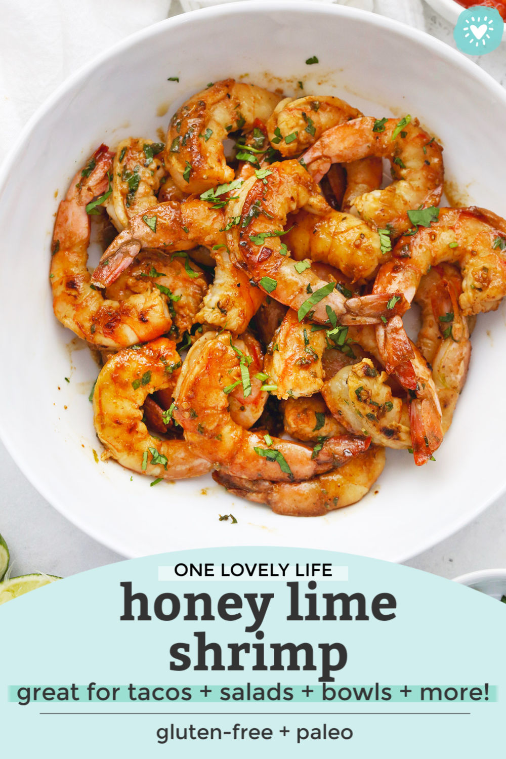 Honey Lime Shrimp from One Lovely Life