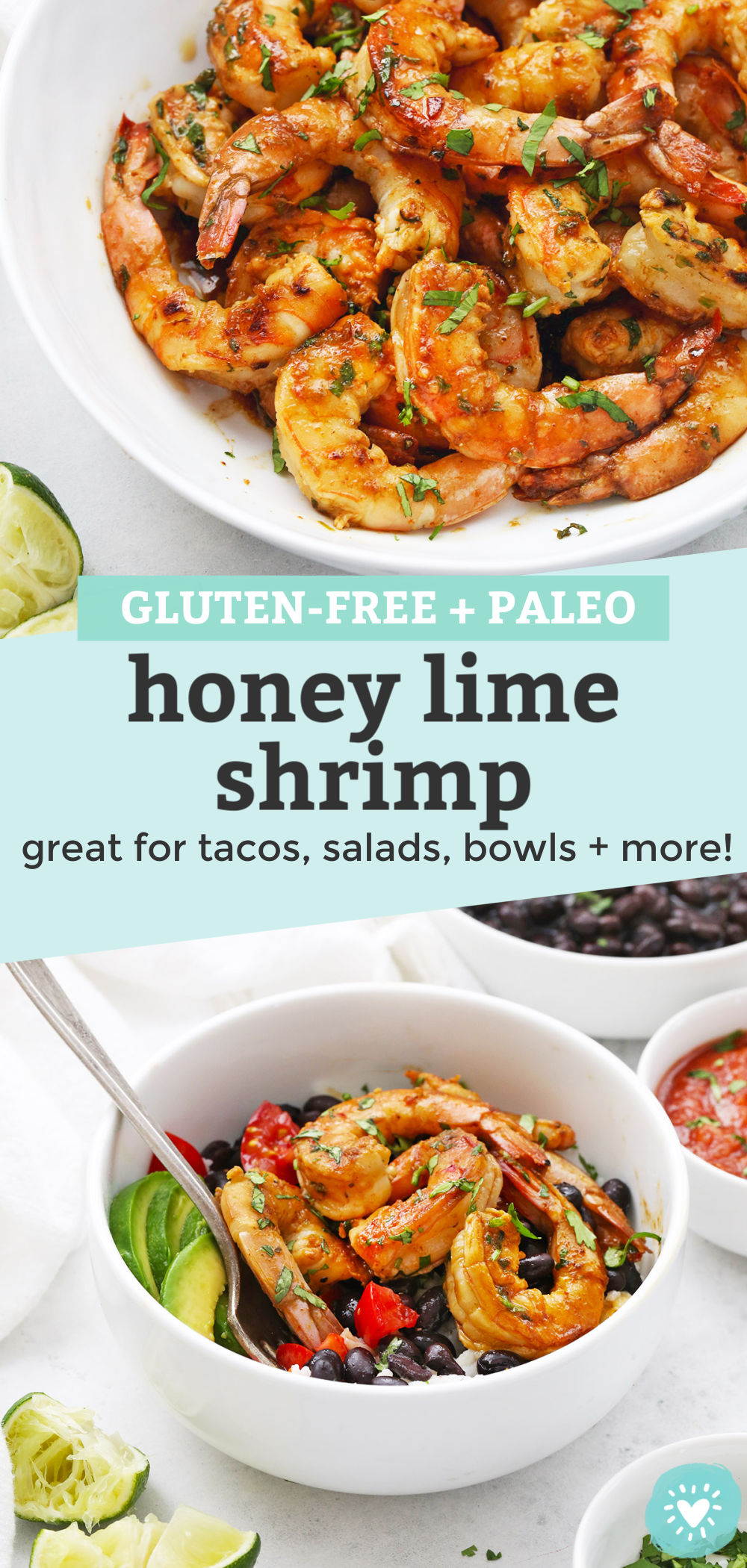 Honey Lime Shrimp Bowls from One Lovely Life