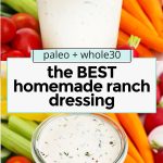 Homemade dairy-free ranch in a jar