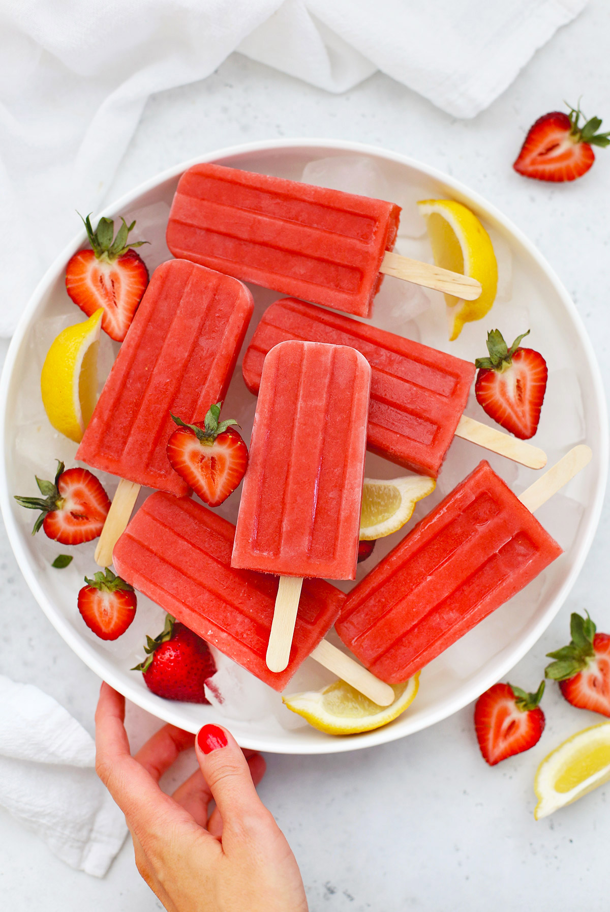 Strawberry Lemonade Popsicles (Vegan or Paleo!)