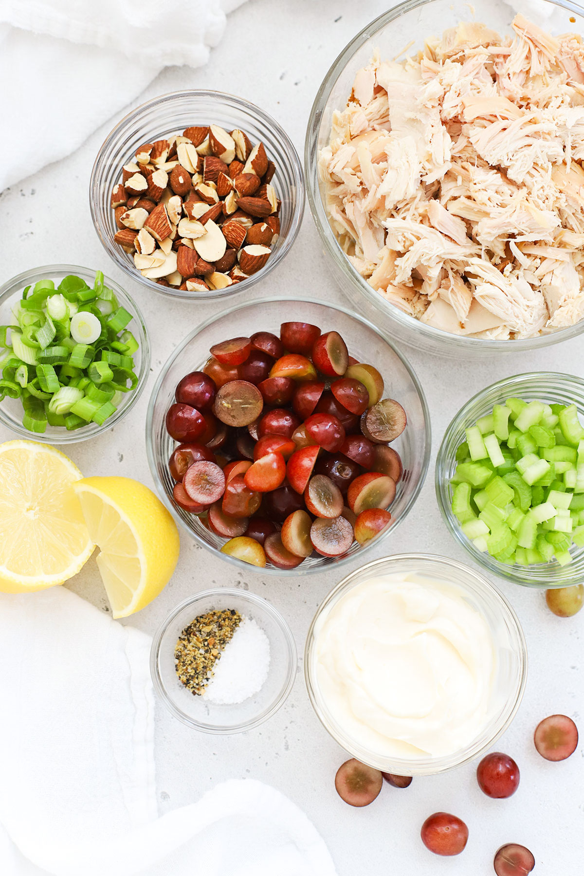 ingredients for chicken salad with grapes