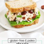 classic chicken salad with grapes on gluten-free bread