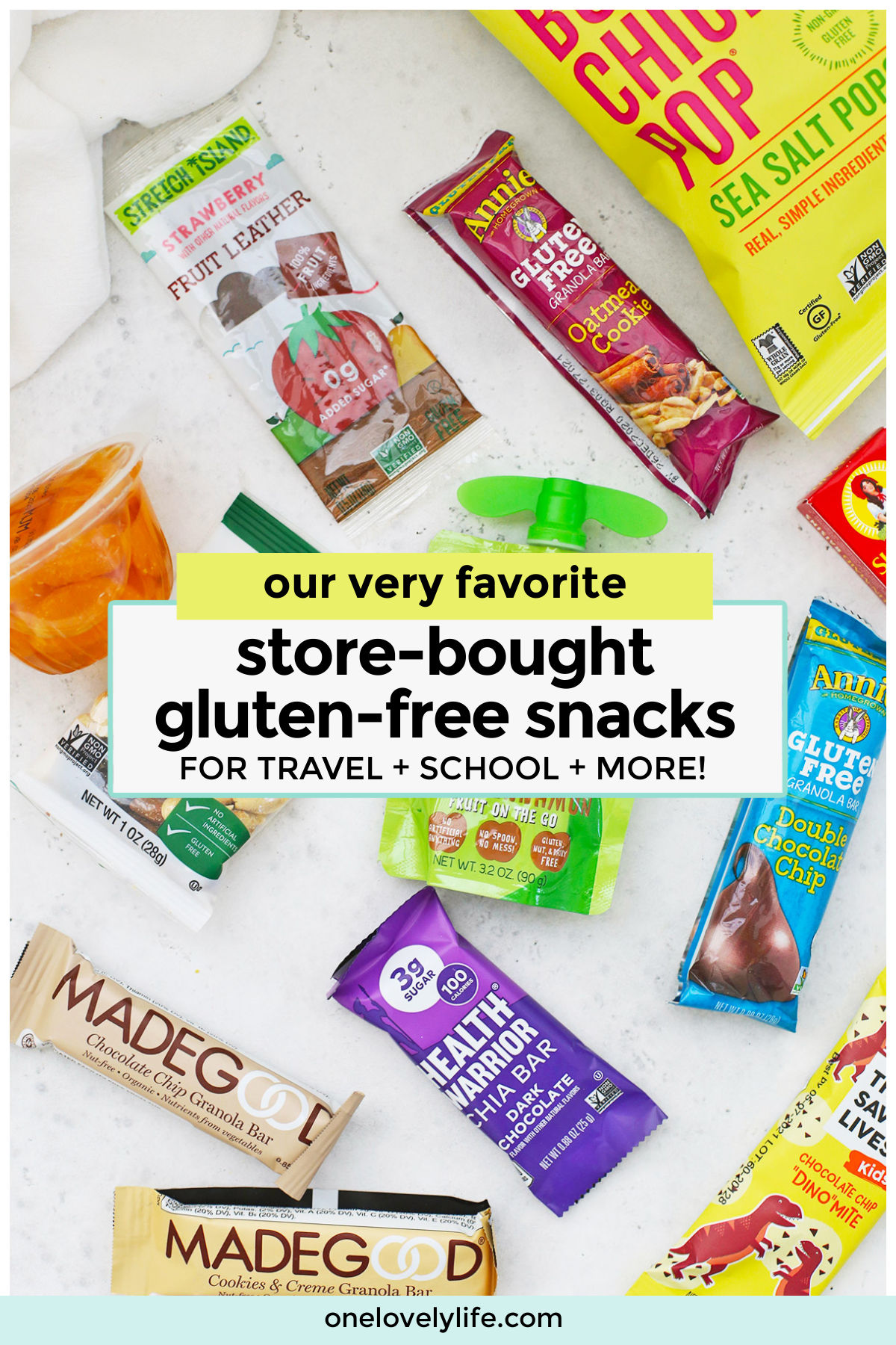 Our Favorite Store-Bought Gluten-Free Snacks For Kids. Easy to buy gluten-free snacks for kids. Perfect for school, travel, taking on the go, or keeping on hand for friends and family! // Gluten-Free Snacks // Gluten-Free Snack Ideas // Gluten-Free School Snacks // Travel Snacks // Kids Snacks #snacks #travel #school #glutenfree