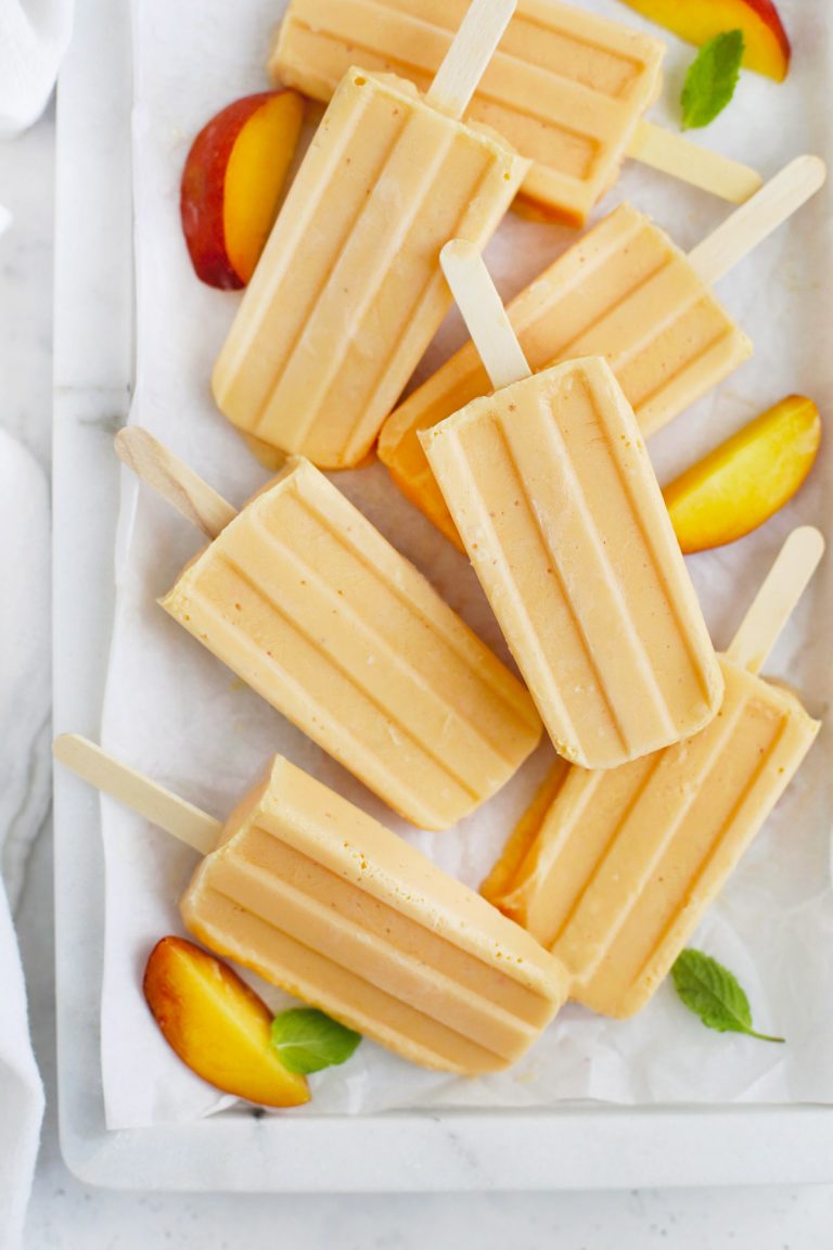 Creamy Peach Popsicles (Paleo & Vegan)