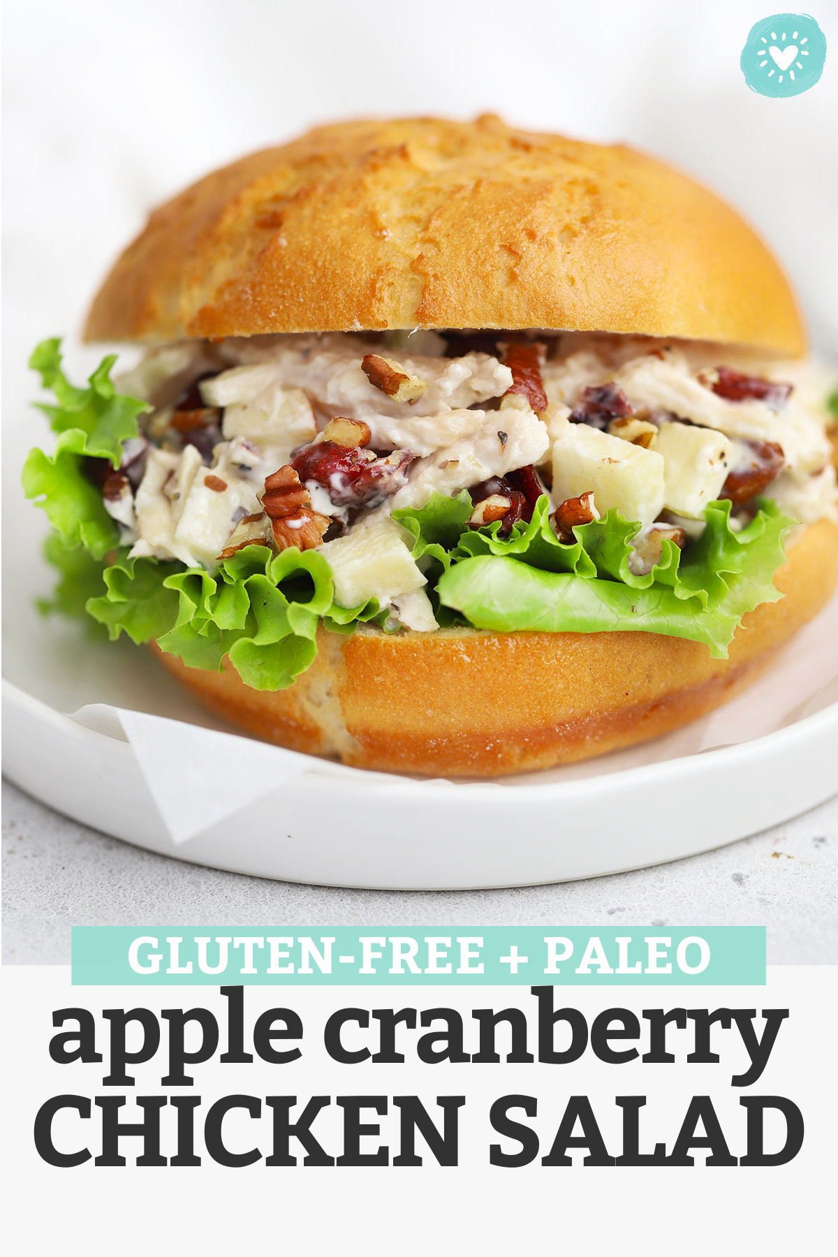 Apple Chicken Salad - This chicken salad with apples is perfect for the start of fall! It's the perfect combination of savory, sweet, creamy, and crunchy. Don't miss all our serving ideas below! (Gluten-Free, Paleo-Friendly) // Apple Chicken Salad // Pecan Chicken Salad // Cranberry Pecan Chicken Salad // Fall Chicken Salad