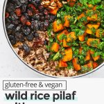 Overhead view of gluten-free wild rice pilaf from One Lovely Life