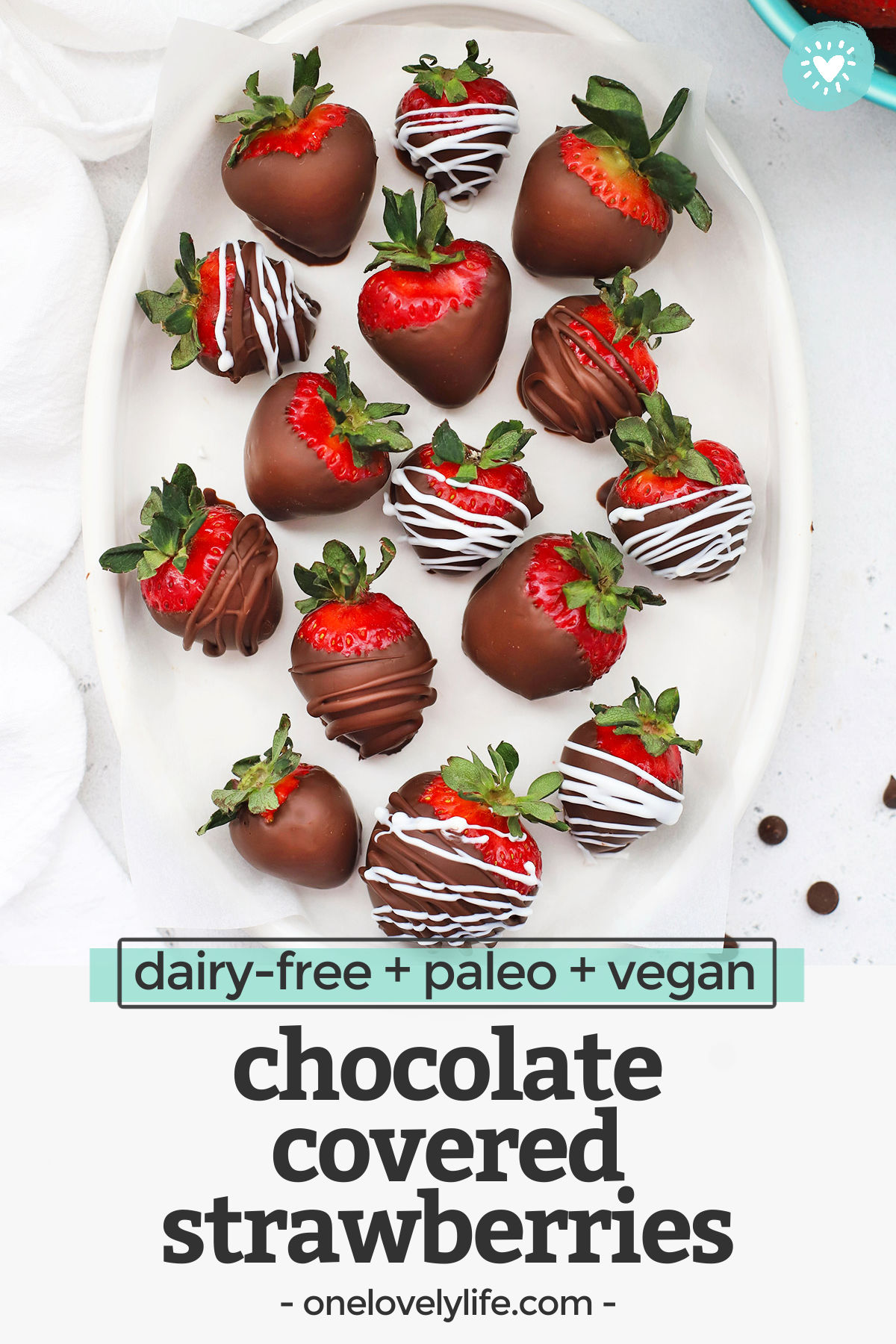 How to Make Chocolate Covered Strawberries - Here is everything you need to know to make this classic dessert! I'll even show you how to make them dairy-free, vegan, and paleo-approved! // Paleo Chocolate covered strawberries // dairy-free chocolate-covered strawberries // vegan chocolate covered strawberries // valentines day dessert #glutenfree #paleo #vegan #dairyfree #chocolatecoveredstrawberries