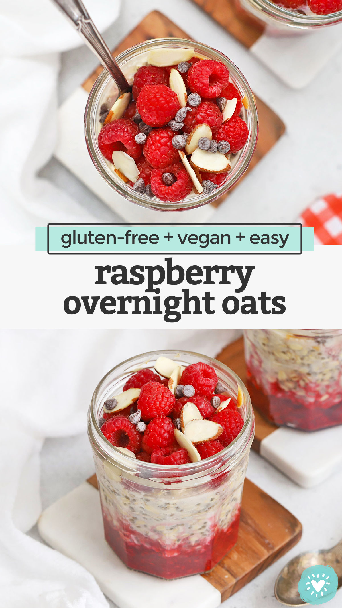 Raspberry Overnight Oats - An easy, delicious, healthy meal prep breakfast! // Raspberry Almond Overnight Oats // Raspberry Overnight Oats Recipe // Berry Overnight Oats // Vegan breakfast // healthy breakfast // gluten-free breakfast #overnightoats #oats #oatmeal #healthybreakfast #glutenfree #vegan