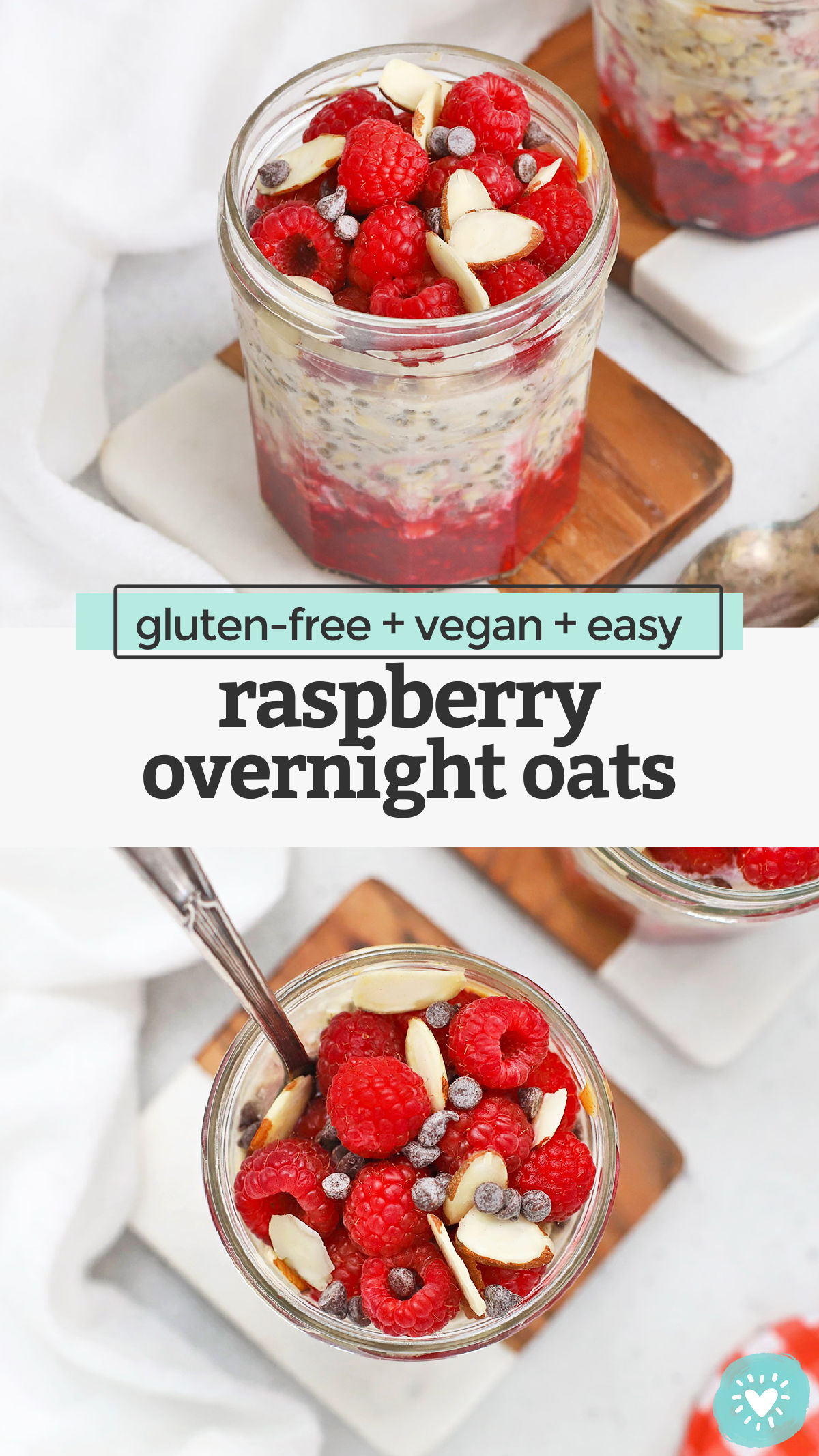 Raspberry Overnight Oats - An easy, delicious, healthy meal prep breakfast! // Raspberry Almond Overnight Oats // Raspberry Overnight Oats Recipe // Berry Overnight Oats // Vegan breakfast // healthy breakfast // gluten-free breakfast #overnightoats #oats #oatmeal #healthybreakfast #glutenfree #vegan