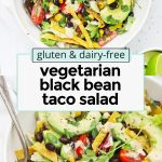 black bean taco salad with chipotle dressing