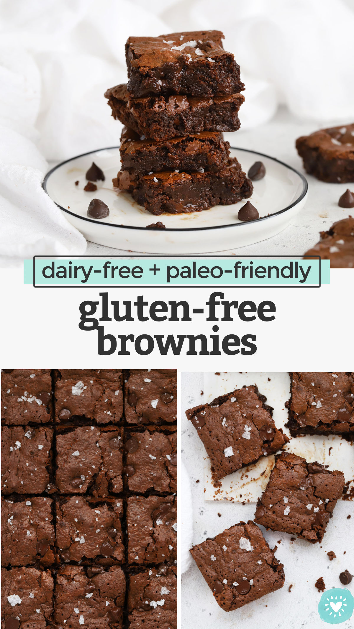 The PERFECT Gluten-Free Brownies - These almond flour brownies are everything I'm looking for--fudgy and rich, chocolatey and delicious, all without gluten, grains, or dairy! // Paleo brownies // Gluten-Free brownies // Healthy Brownies #glutenfree #paleo #brownies #almondflour