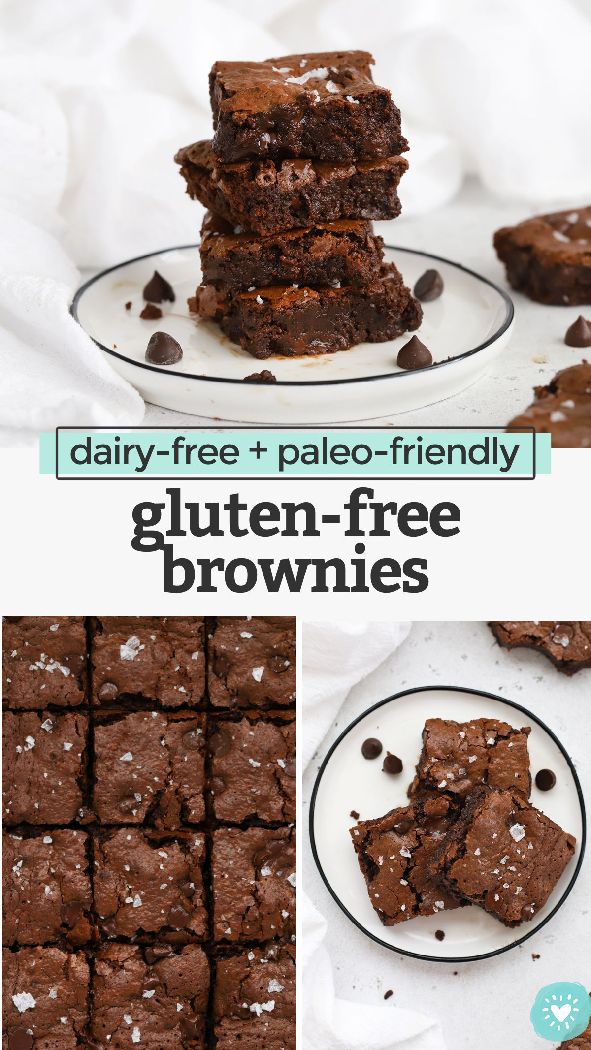 The PERFECT Gluten-Free Brownies - These almond flour brownies are everything I'm looking for--fudgy and rich, chocolatey and delicious, all without gluten, grains, or dairy! // Paleo brownies // Gluten-Free brownies // Healthy Brownies #glutenfree #paleo #brownies #almondflour