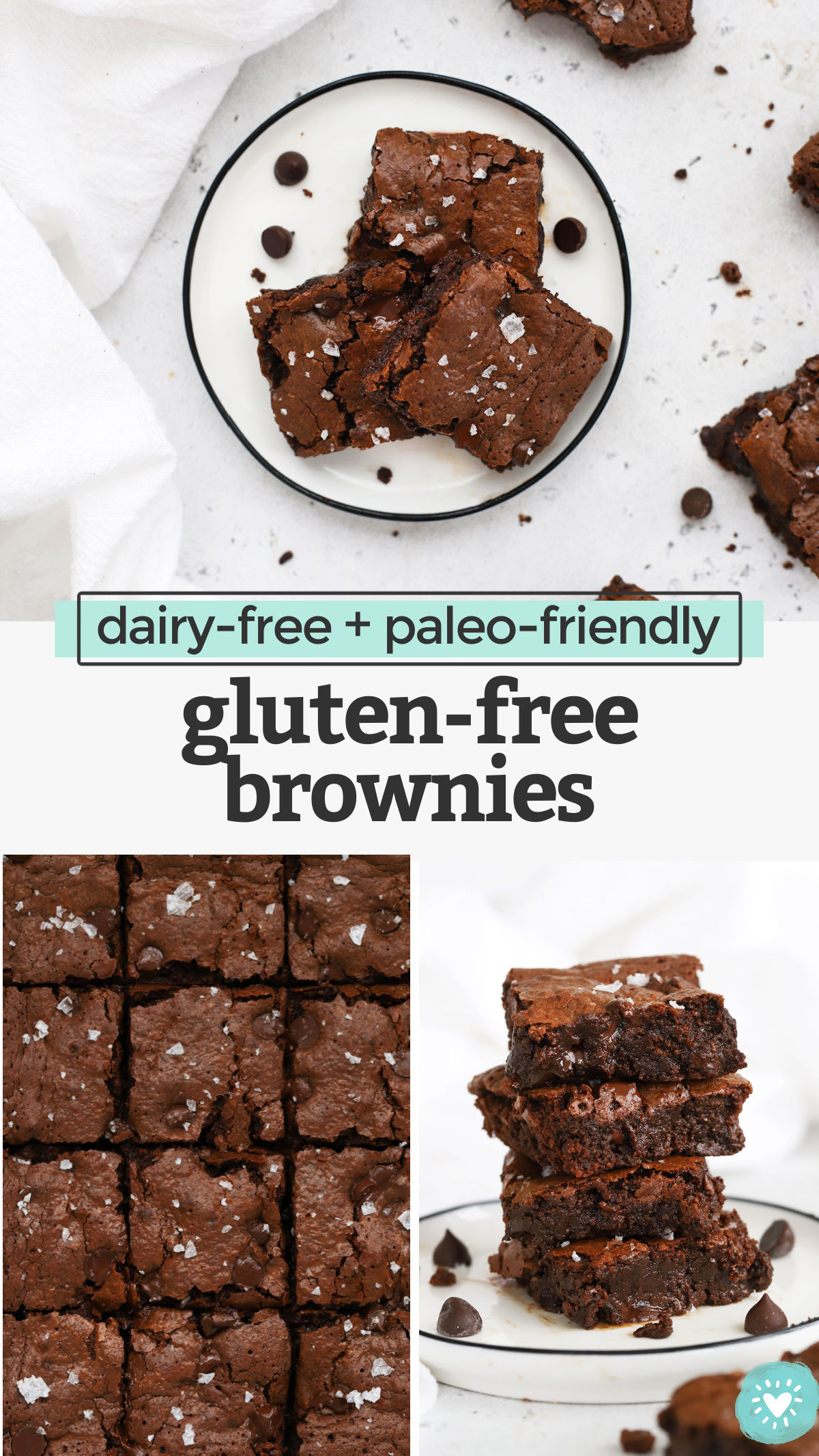 The PERFECT Gluten-Free Brownies - These almond flour brownies are everything I'm looking for--fudgy and rich, chocolatey and delicious, all without gluten, grains, or dairy! // Paleo brownies // Gluten-Free brownies // Healthy Brownies // almond flour brownie recipe // naturally sweetened brownies // gluten free brownie recipe //