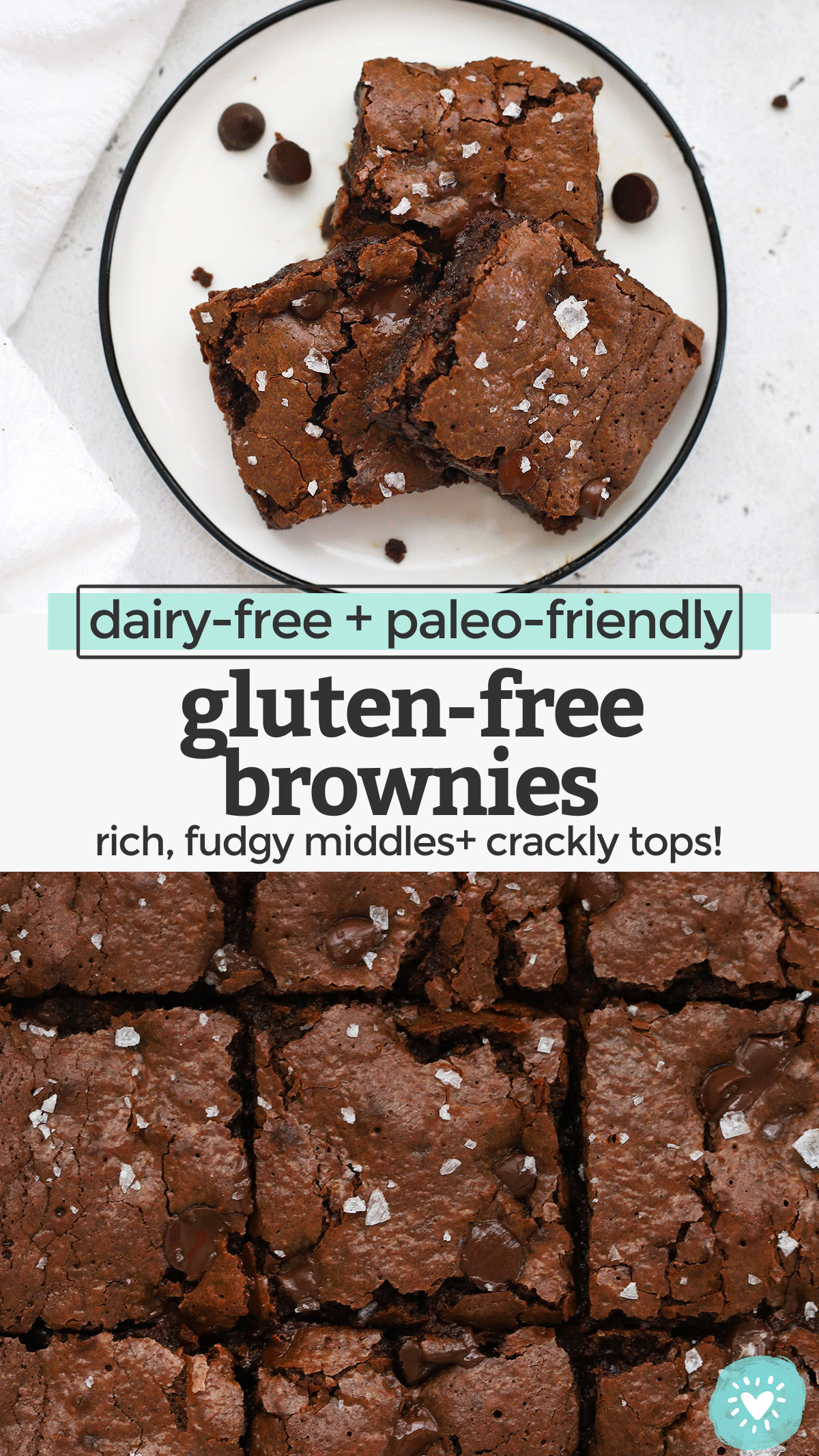 The PERFECT Gluten-Free Brownies - These almond flour brownies are everything I'm looking for--fudgy and rich, chocolatey and delicious, all without gluten, grains, or dairy! // Paleo brownies // Gluten-Free brownies // Healthy Brownies // almond flour brownie recipe // naturally sweetened brownies // gluten free brownie recipe //