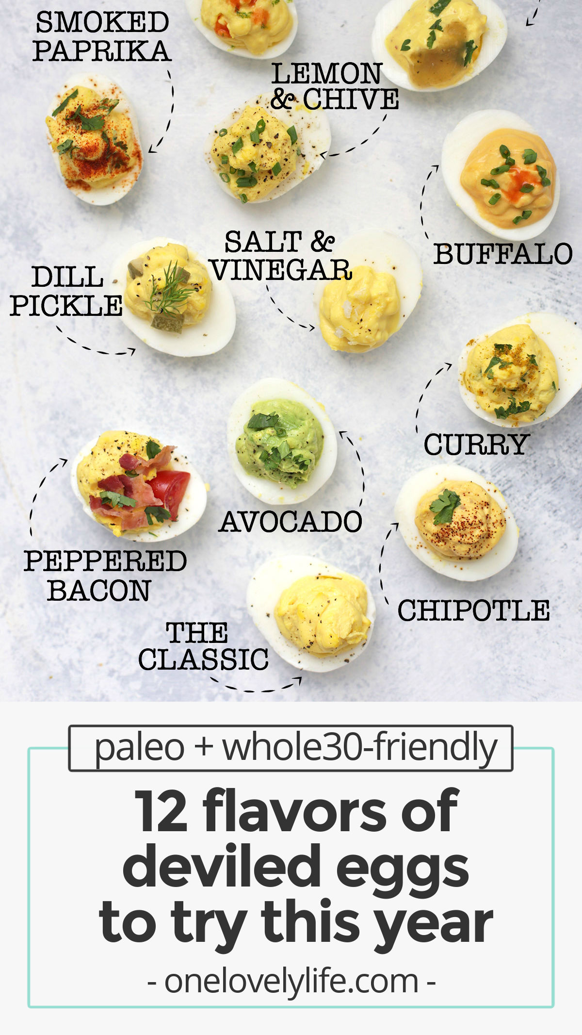 How to Make Perfect Deviled Eggs - My FAVORITE method for deviled eggs plus TWELVE delicious flavor combinations! All are paleo approved, gluten free, and absolutely delicious. // Paleo deviled eggs // the best deviled eggs recipe // deviled eggs no mayo // classic deviled eggs // perfect deviled eggs // 12 flavors of deviled eggs // whole30 deviled eggs // healthy deviled eggs //