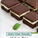 gluten-free mint brownies with mint frosting and chocolate ganache