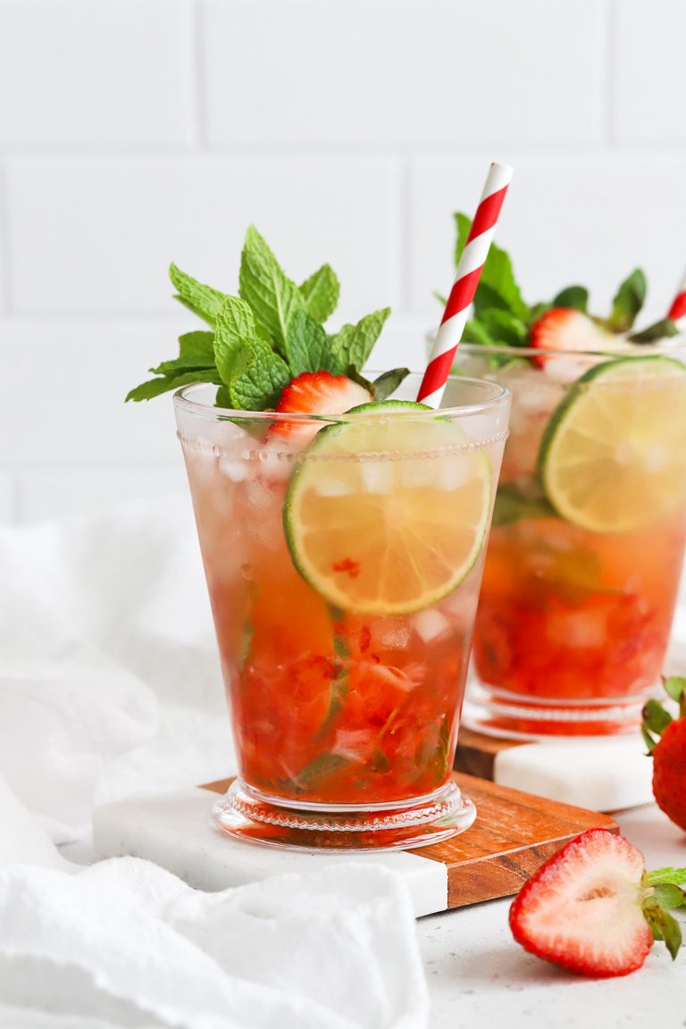 Strawberry Mint Julep Mocktails (Non-Alcoholic)