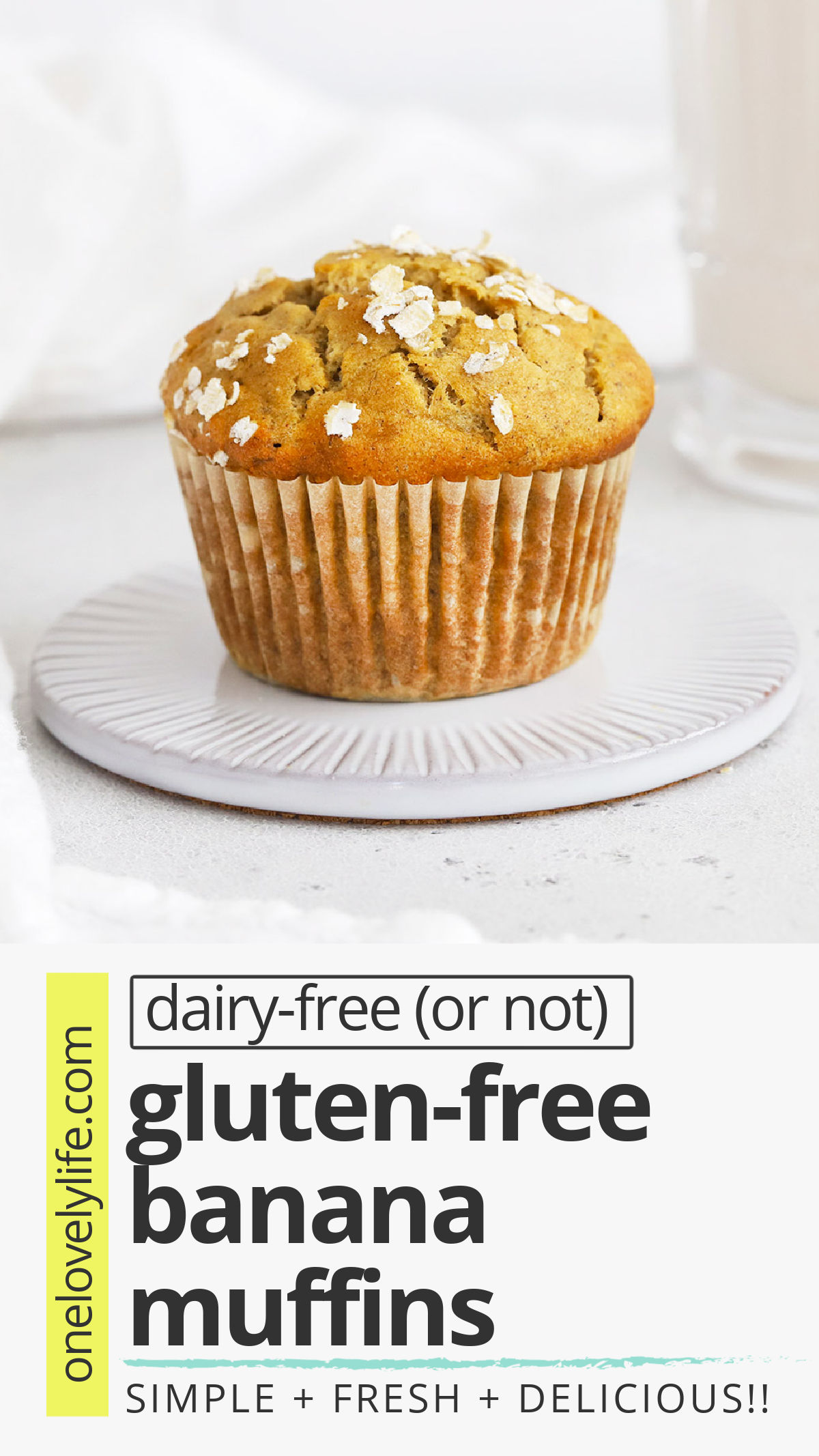 Gluten-Free Banana Muffins - This popular banana muffin recipe is the BEST! With the golden tops and fluffy middles, you'd never know they're gluten-free and dairy-free! // Best Gluten Free Banana Muffins Recipe // Healthy Banana Muffins Recipe // Healthy Gluten Free Banana Muffins // Gluten Free Banana Oatmeal Muffins #muffins #banana #glutenfree #healthysnack #packedlunch