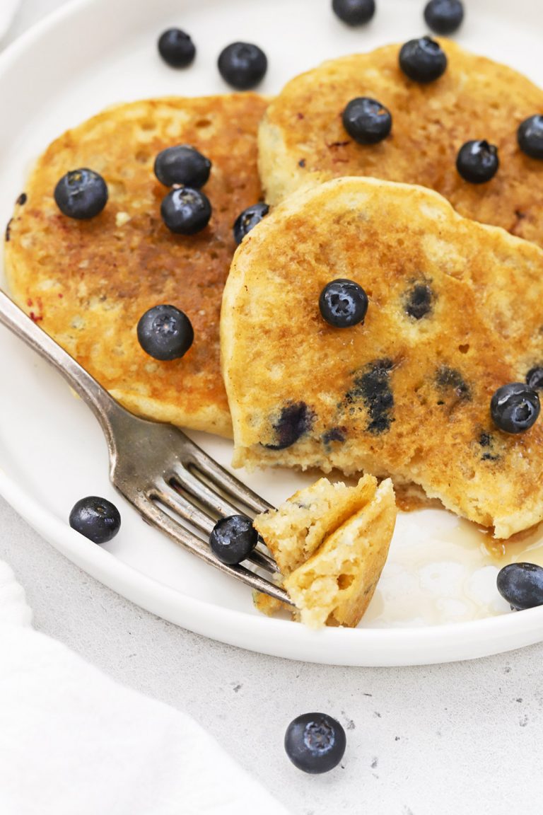 Fluffy Gluten-Free Blueberry Pancakes • One Lovely Life