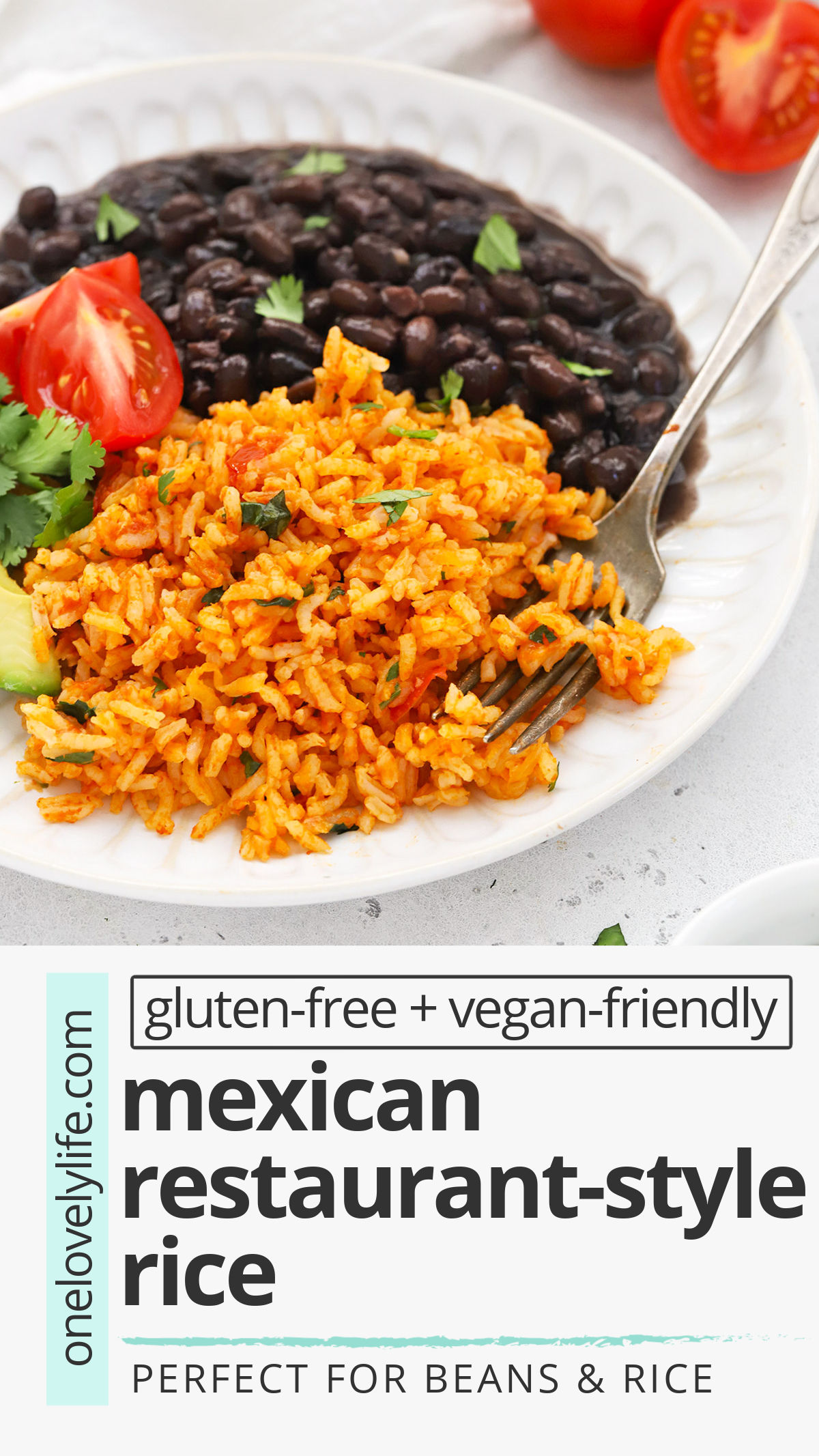 Mexican Restaurant Rice - Make your own Mexican rice at home, just like your favorite restaurant rice. Serve with beans as a side, use for burrito bowls & more! // Vegetarian Mexican Rice // Mexican Style Rice // Restaurant Mexican Rice // Red Rice // Mexican Red Rice #sidedish #texmex #mexicanrice #glutenfree