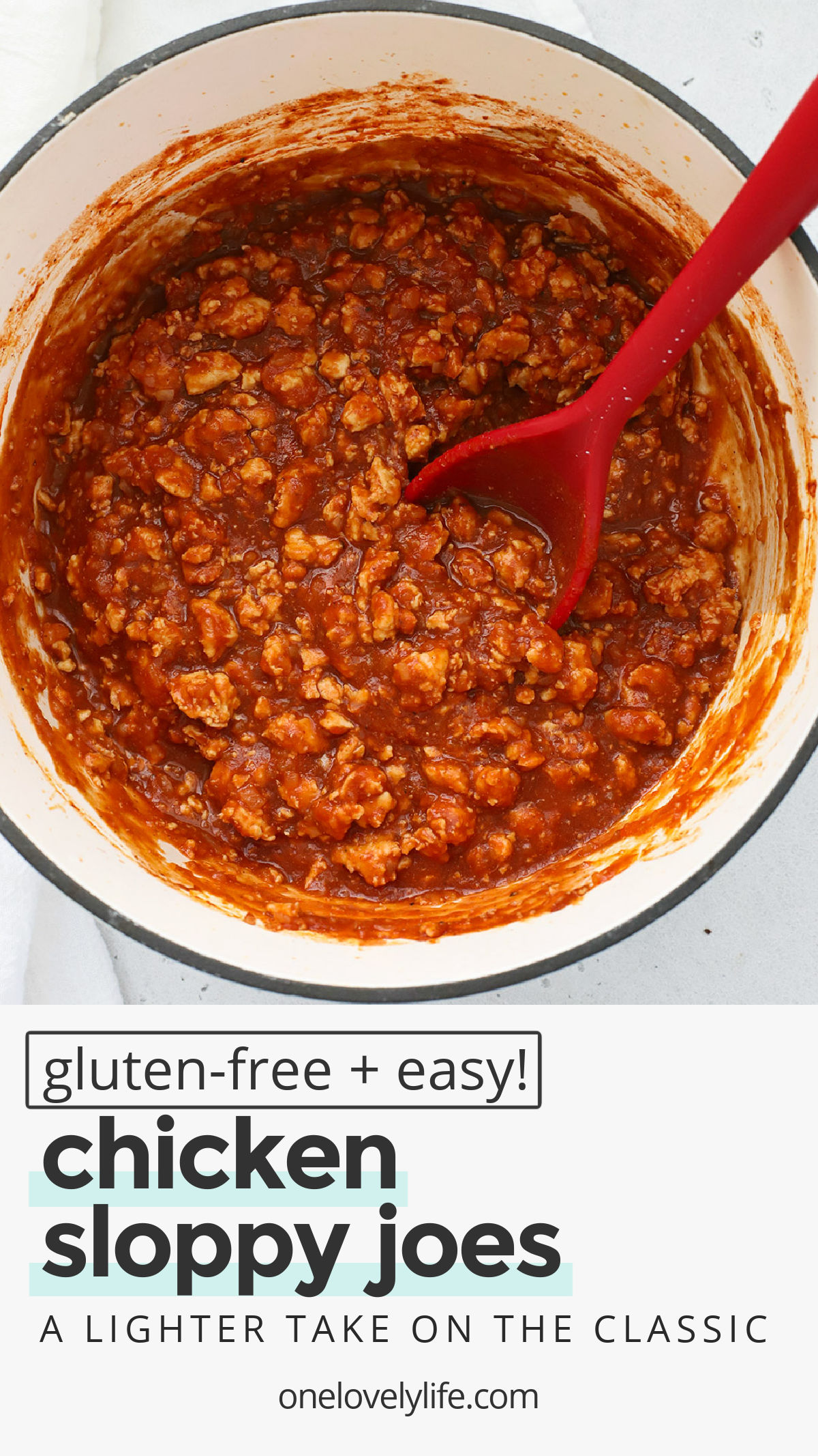 Healthy Chicken Sloppy Joes - These healthy sloppy joes are a lighter take on the classic! You'll love the savory sauce and all our favorite ways to serve them! // Healthy Sloppy Joes Recipe // Chicken Sloppy Joe Recipe // Healthy Dinner // Sloppy Joes Recipe //