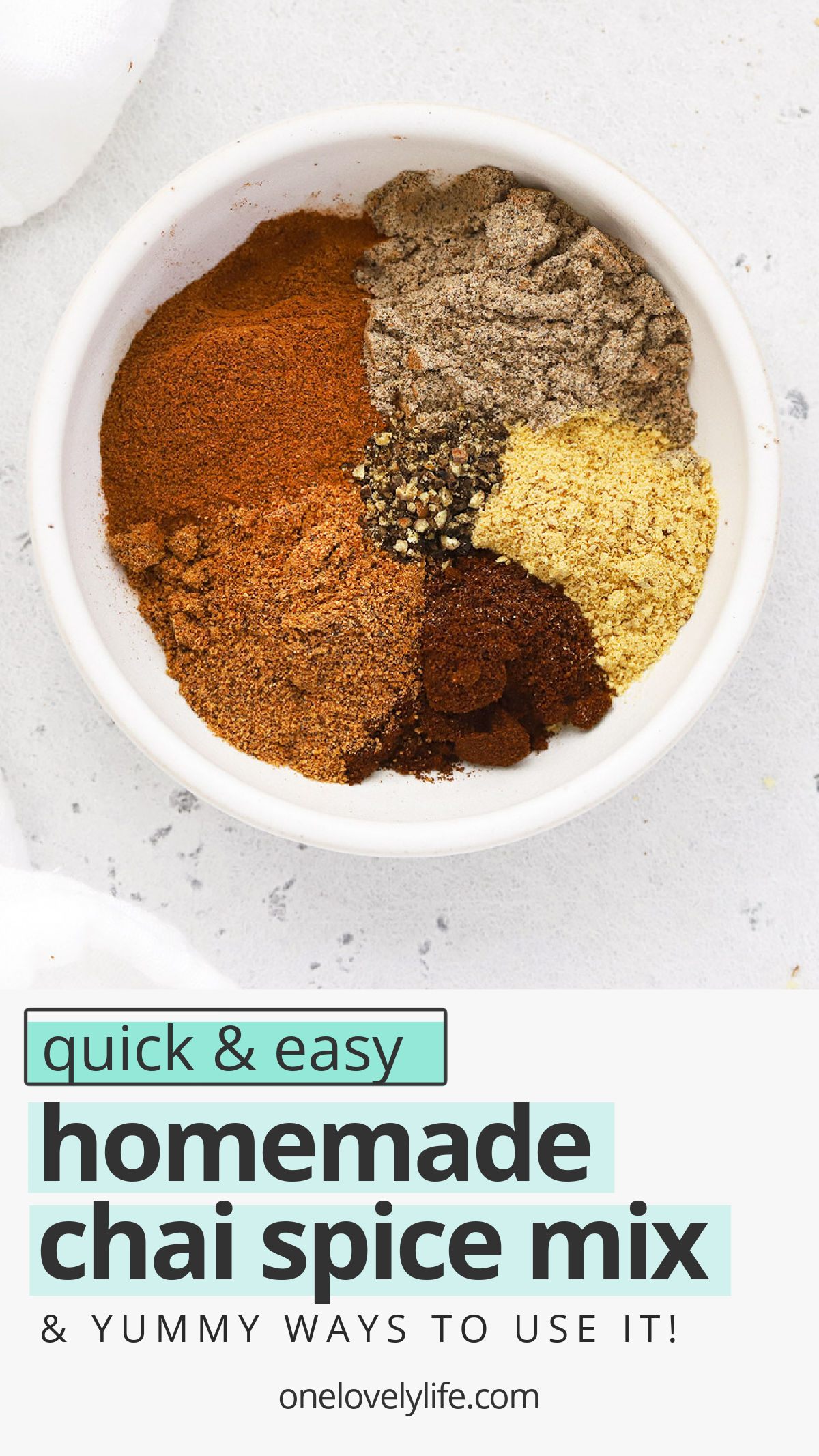 Chai Spice Mix - Learn how to make chai spice mix with our easy recipe! Add it to drinks, baked goods, and so much more. Don't miss all our favorite ways to use it in the post! (Naturally vegan, paleo, Whole30) // DIY Chai Spice // Homemade Chai Mix // Homemade Spice Blend // Chai Spice From Scratch//
