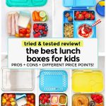 collage of different kids lunch boxes