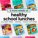 collage of healthy school lunch idea