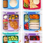 6 Healthy School Lunches in colorful lunch boxes