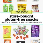 collage of gluten-free snacks for kids