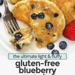 gluten-free blueberry pancakes with maple syrup