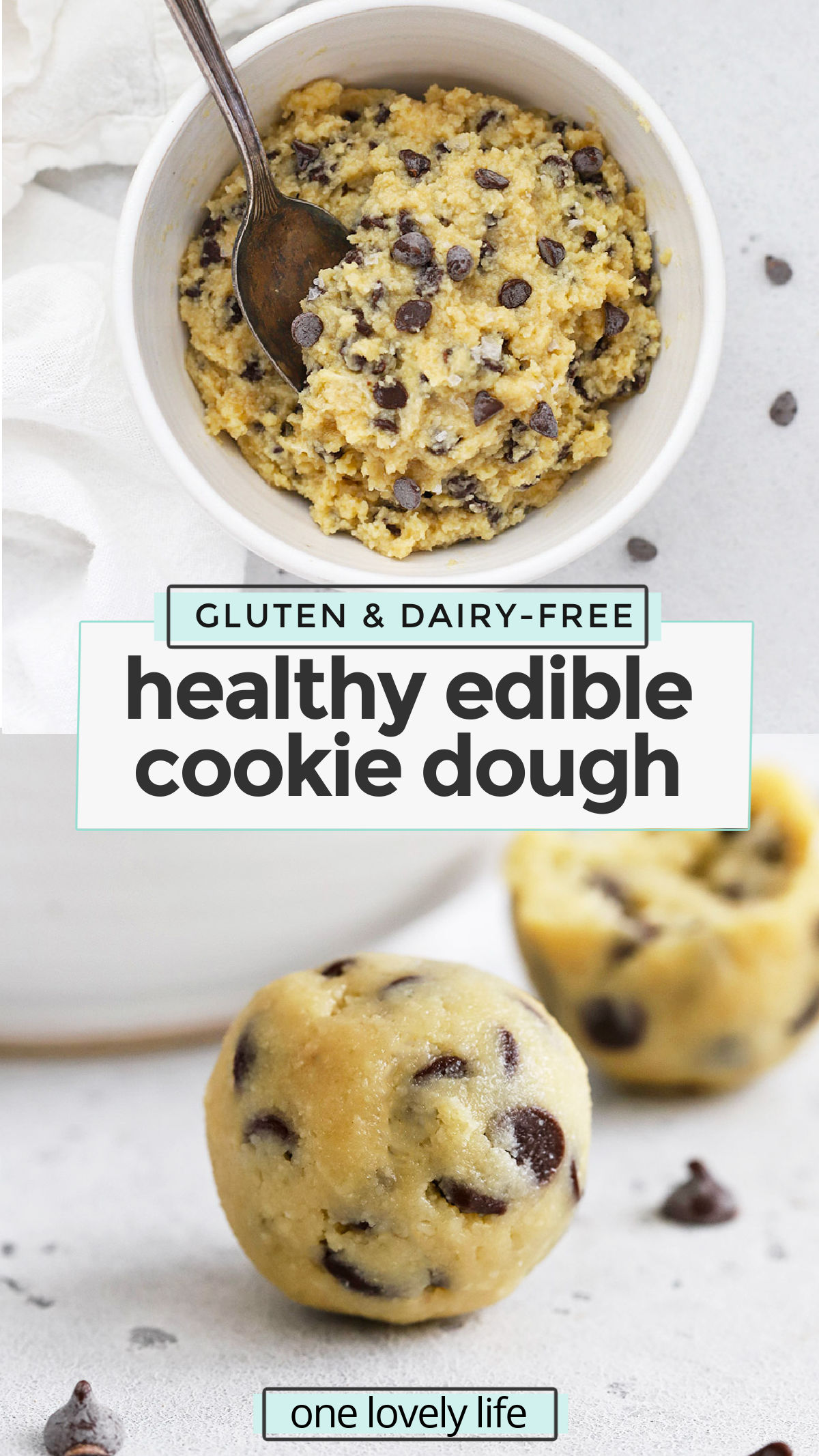 Healthy edible cookie dough? YES PLEASE! This almond flour cookie dough recipe is easy + delicious. The perfect no-bake treat to keep on hand! (Gluten-free, paleo, vegan-friendly) // Almond Flour Cookie Dough // Paleo Edible Cookie Dough // Vegan Edible Cookie Dough // Gluten Free Edible Cookie Dough #almondflour #healthytreat #glutenfree #vegetarian #vegan #cookiedough #paleo