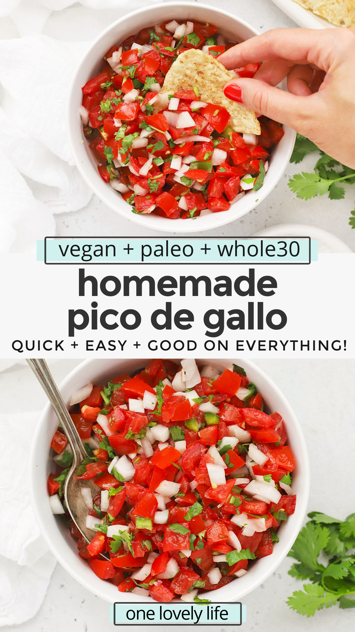How to Make Pico de Gallo - You'll LOVE this fresh salsa recipe! It's perfect on tacos, burritos, quesadillas, nachos, and more! // Fresh Salsa Recipe // Authentic Pico de Gallo // Homemade Salsa // pico de gallo recipe