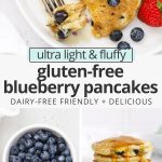 fluffy gluten-free pancakes with blueberries