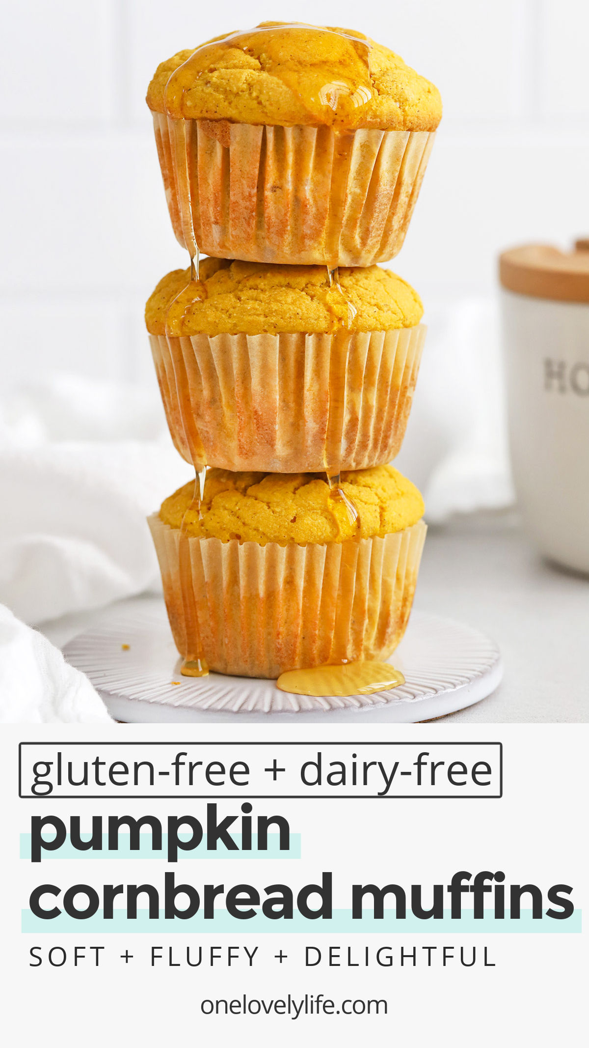 Gluten-Free Pumpkin Cornbread Muffins - These light, fluffy pumpkin cornbread muffins are an all-time favorite. The perfect cozy accompaniment to chilis, soups, salads, and more! (Gluten & Dairy Free) // cornbread muffins // gluten free cornbread muffins // pumpkin cornbread recipe // #glutenfree #dairyfree #cornbread #cornbreadmuffins #pumpkin #pumpkinmuffins
