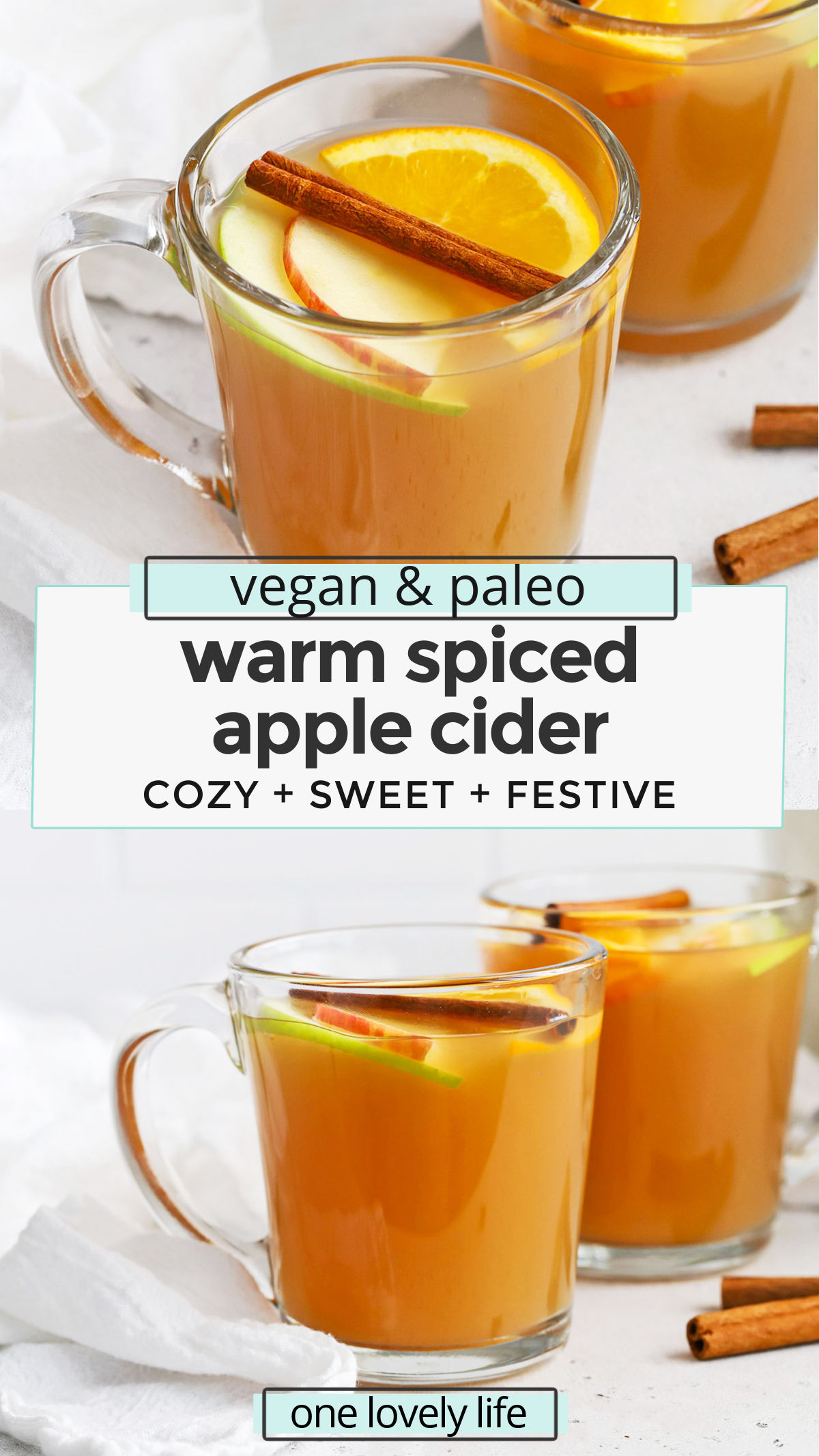 Cozy Spiced Cider - This easy spiced apple cider recipe smells and tastes incredible. The perfect blend of flavors and spices! (Naturally paleo & Vegan) // Spiced Cider Recipe // Naturally sweetened spiced cider // healthy fall drink // warm drinks // holiday drinks // non-alcoholic drinks // Christmas cider drink // hot drinks #cider #spicedcider #paleo #vegan #glutenfree #holidaydrink #warmdrink