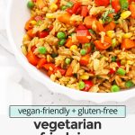 vegetarian fried rice with colorful vegetable