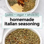Ingredients for Italian seasoning in a bowl