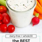 paleo ranch dressing with colorful vegetables