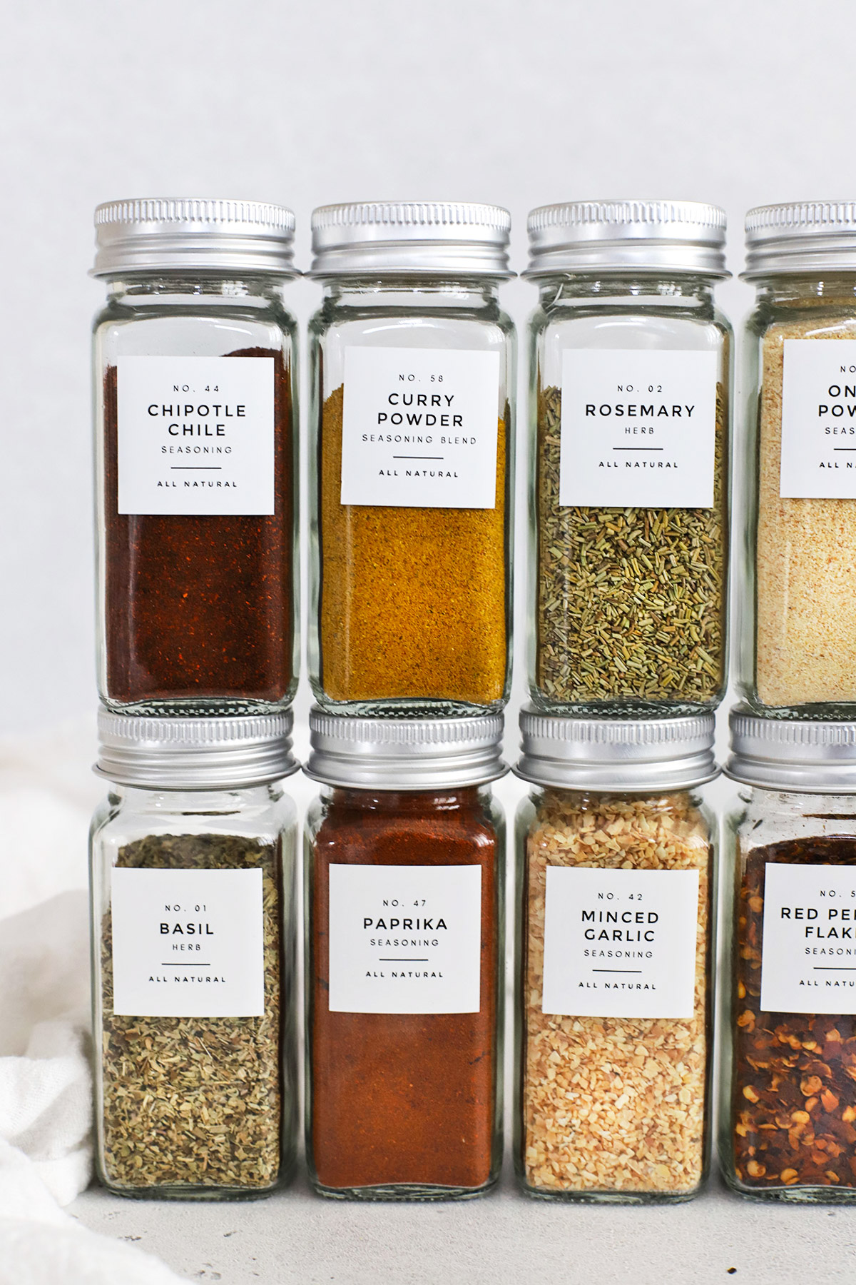 Organized spices and herbs