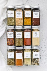 Organized spices and seasonings