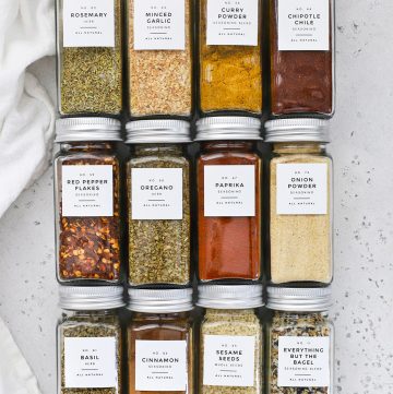 Organized spices and seasonings