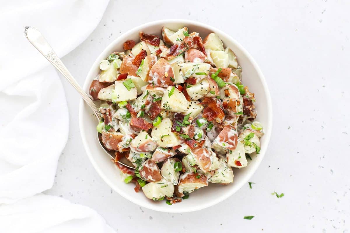 red potato salad recipe bacon ranch dressing Bacon Ranch Potato Salad (Whole30) • One Lovely Life