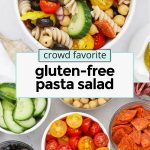 gluten-free pasta salad with fresh veggies and salami