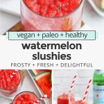 healthy watermelon slushie with mint and lime