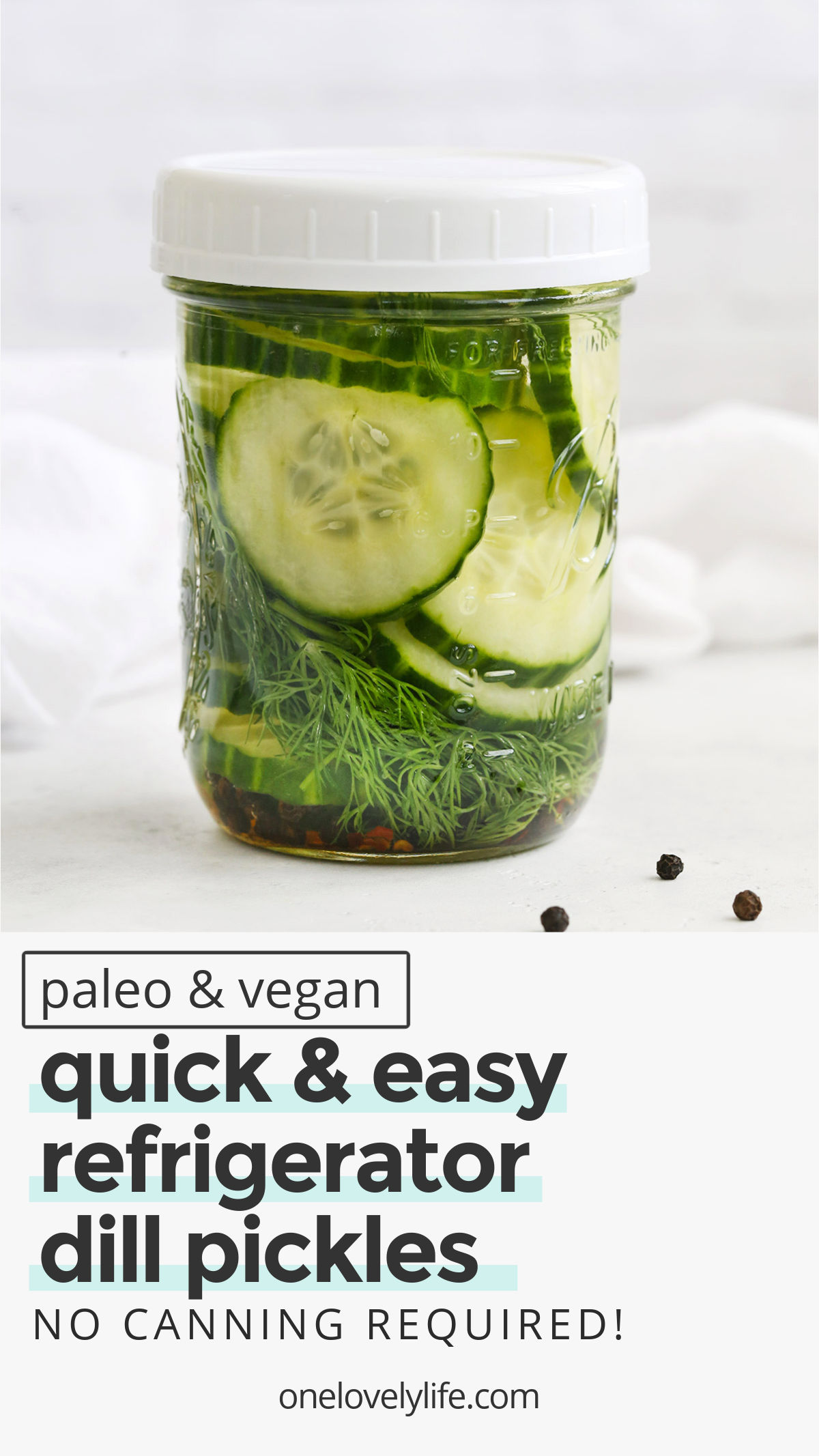 Refrigerator Dill Pickles - It's easy to make refrigerator dill pickles at home. No fancy equipment or special skills required! (Paleo, Whole30, Gluten-Free) // dill pickles recipe // refrigerator pickles recipe // easy refrigerator pickles // dill pickles no canning // fresh dill pickles // homemade dill pickles // the best refrigerator dill pickles