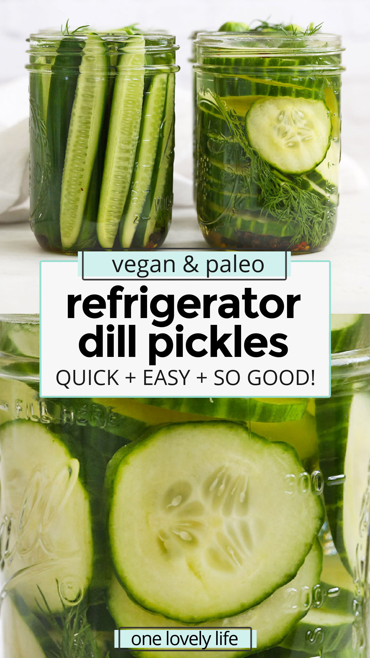 Refrigerator Dill Pickles - It's easy to make refrigerator dill pickles at home. No fancy equipment or special skills required! (Paleo, Whole30, Gluten-Free) // dill pickles recipe // refrigerator pickles recipe // easy refrigerator pickles // dill pickles no canning // fresh dill pickles // homemade dill pickles // the best refrigerator dill pickles